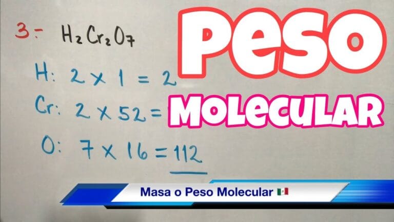 Cálculo del Peso Molecular: Guía Paso a Paso y Ejemplos