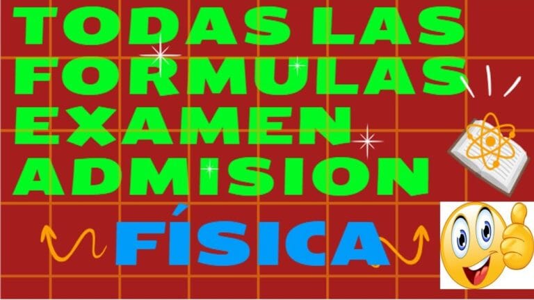 Fórmulas de Física Esenciales para el Examen de Admisión